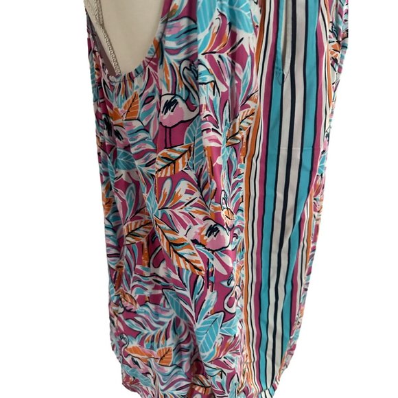 CROWN & IVY Flamingo Tropical Print Tank Top Size Small - Picture 5 of 7